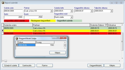 Szmlz program bejv szmlk kezelse